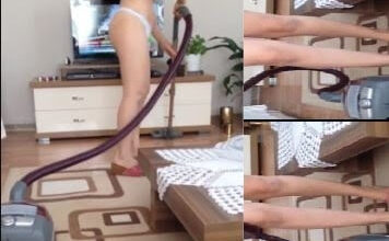 Alagavat koca, karısını yarıçıplak halde evi süpürtürken videoya alıyor ve karımı hizmetçiniz yapın diyor. Karı da seksi vucudunu elektrik süpürgesiyle birlikte sergiliyor. Arkada ise TRT haber ülkenin gündemini anlatıyor.